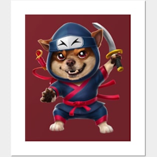 cute Ninja dog Posters and Art